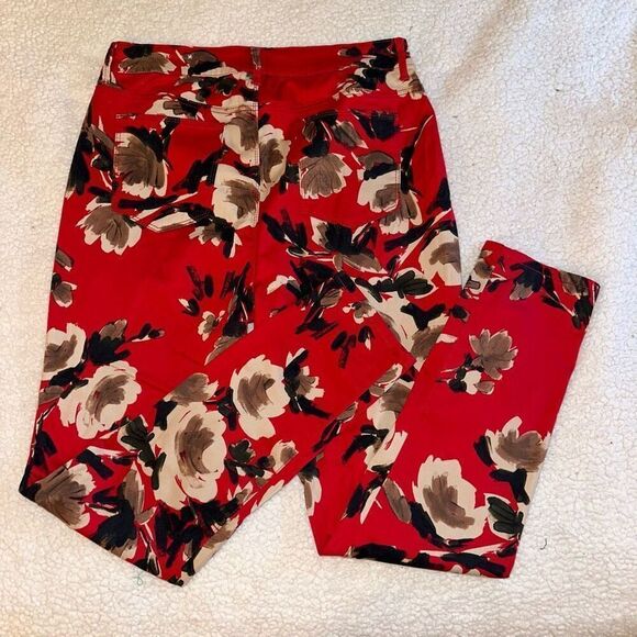Chicos Women’s Platinum Jegging Pants Red Tan Floral Pattern Size 2 (Womens Size - Picture 6 of 12